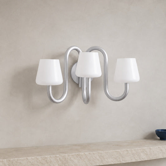 Apollo Gray Aluminum and Opal Glass Wall Sconce