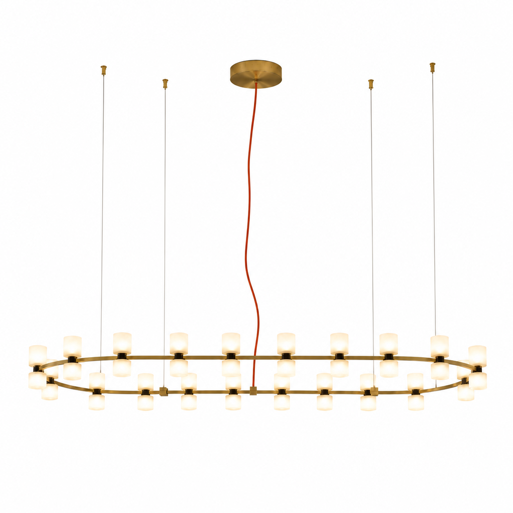 Royal Brushed Copper Oval LED Chandelier