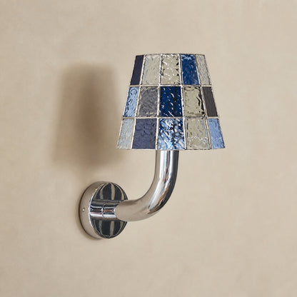 Mosaic Glow Textured Glass Long-Arm Wall Sconce