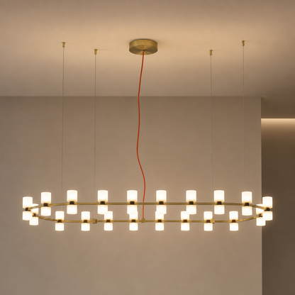 Royal Brushed Copper Oval LED Chandelier