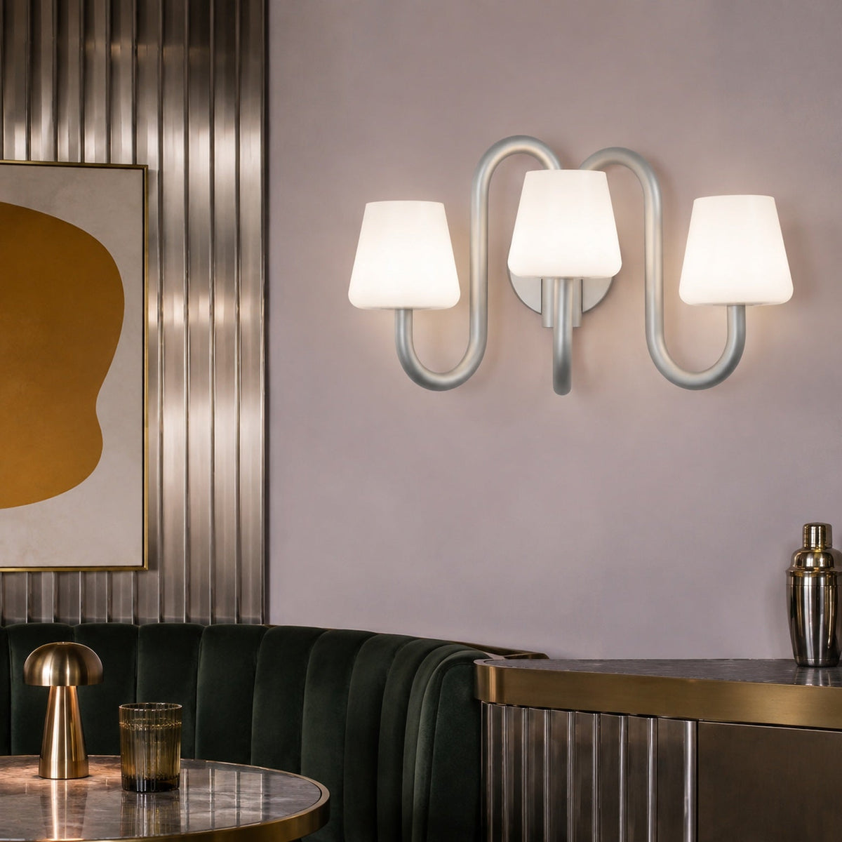 
Apollo Gray Aluminum and Opal Glass Wall Sconce