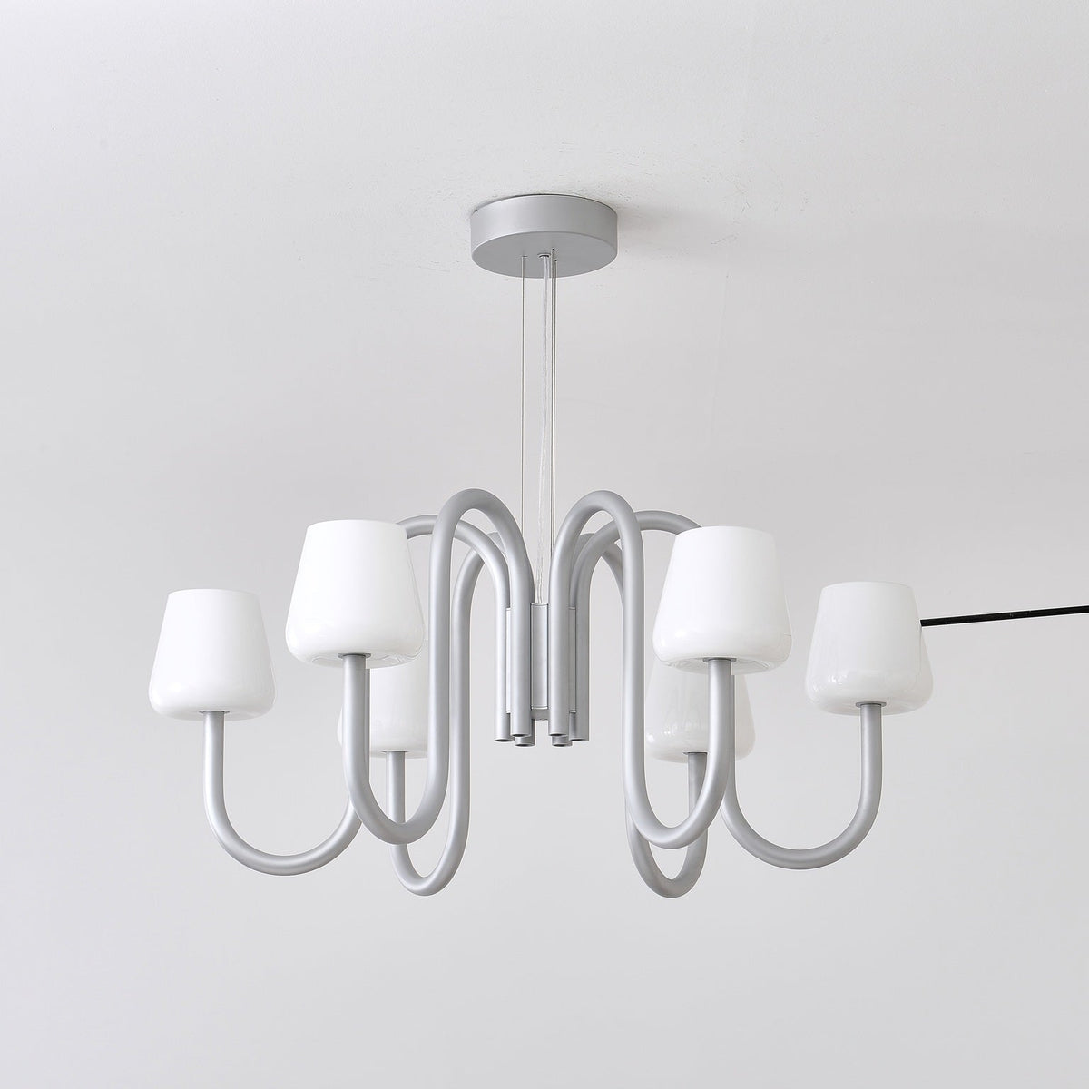 
Apollo Gray Aluminum and Opal Glass Chandelier