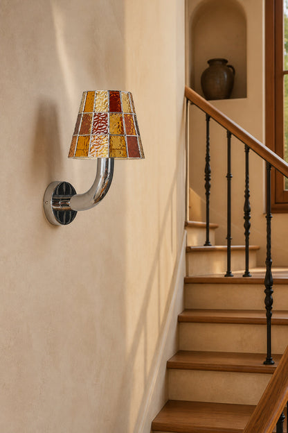 Mosaic Glow Textured Glass Long-Arm Wall Sconce