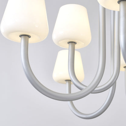 Apollo Gray Aluminum and Opal Glass Chandelier