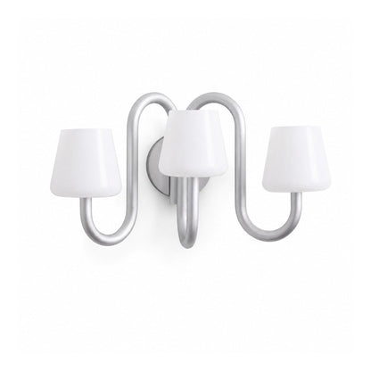 Apollo Gray Aluminum and Opal Glass Wall Sconce
