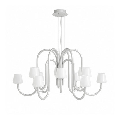 Apollo Gray Aluminum and Opal Glass Chandelier