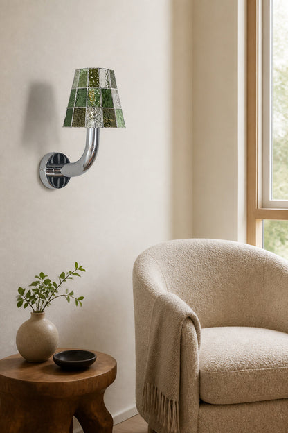 Mosaic Glow Textured Glass Long-Arm Wall Sconce