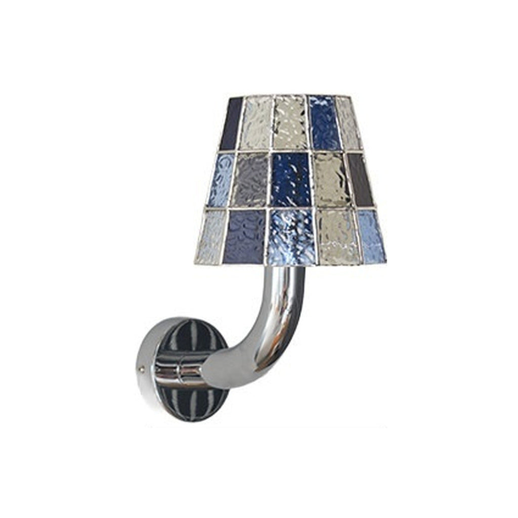 
Textured Glass Long-Arm Wall Sconce — long blue white background product view