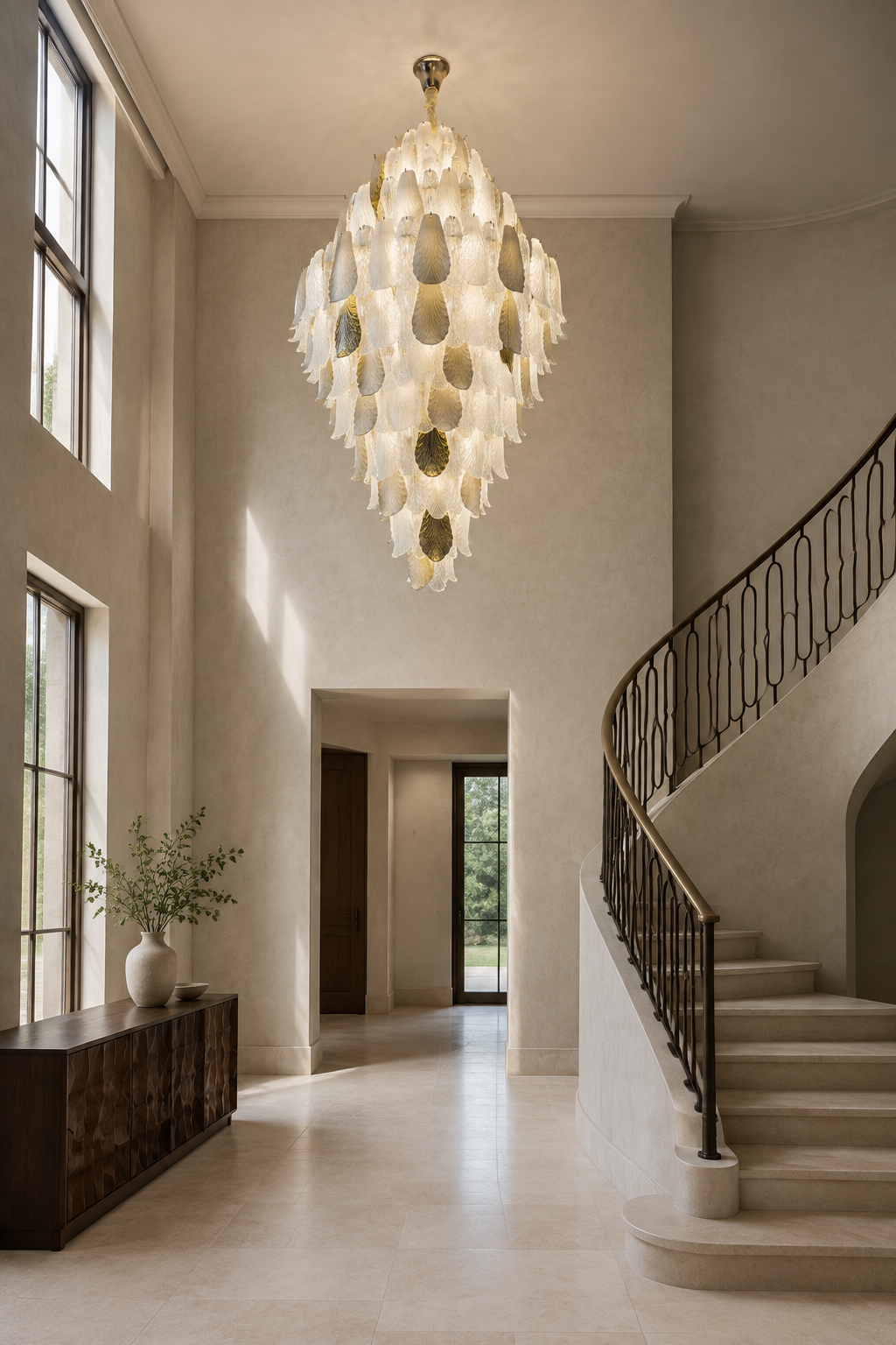 
Velipetal Ceramic and Glass Grand Chandelier