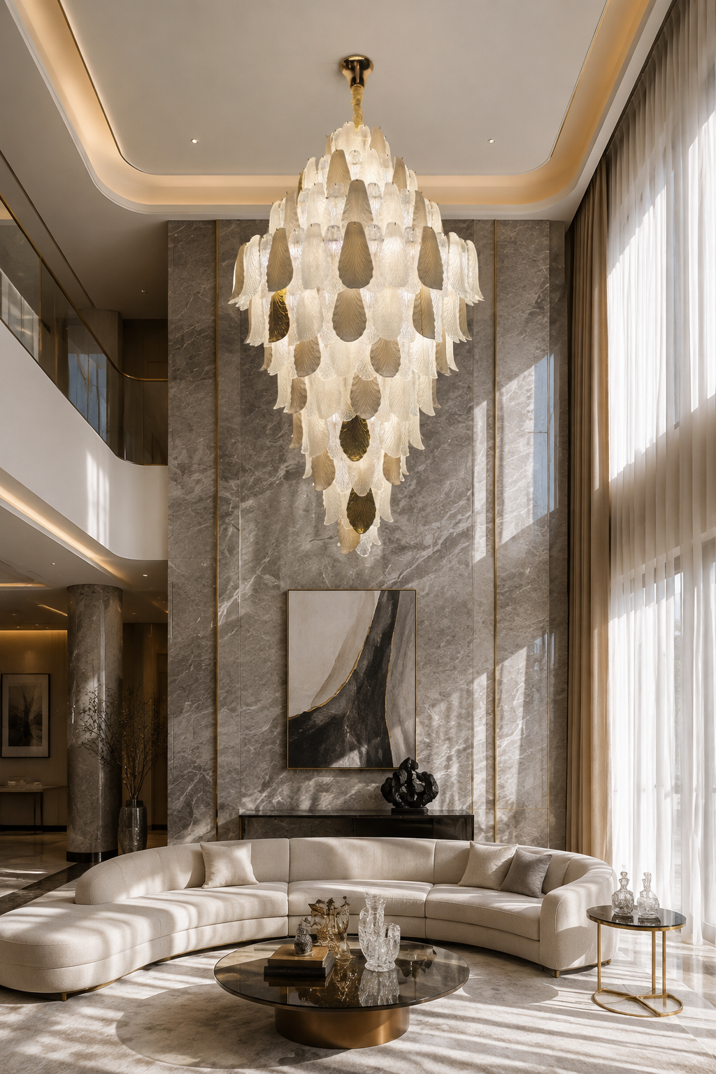 
Velipetal Ceramic and Glass Grand Chandelier