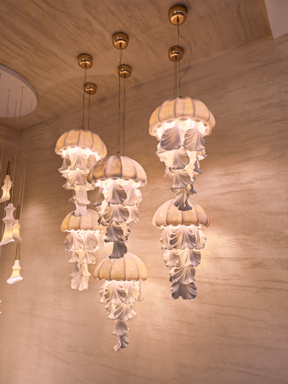 Ondelisse Ivory Jellyfish Pendant Light