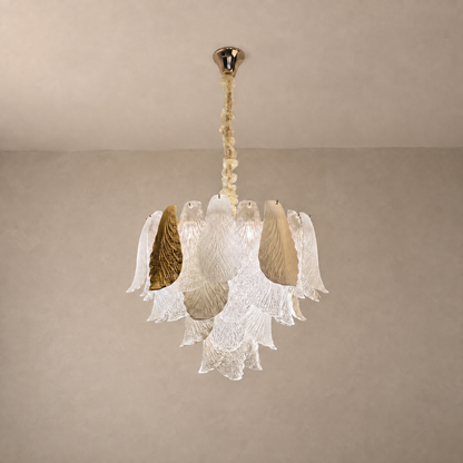 Velipetal Ceramic and Glass Round Chandelier