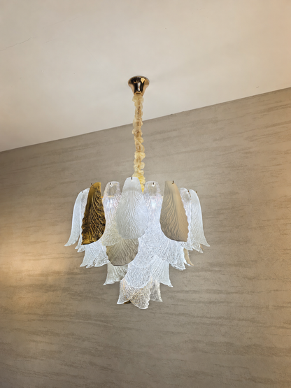 Velipetal Ceramic and Glass Round Chandelier