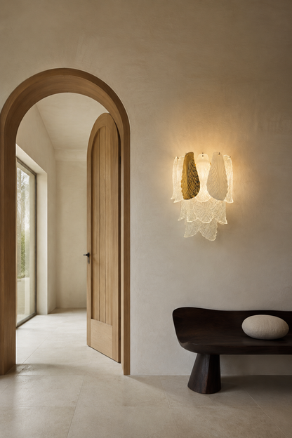 Velipetal Ceramic and Glass Wall Sconce