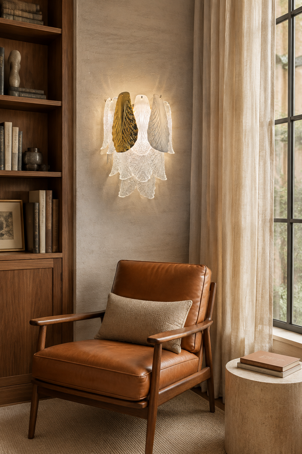 
Velipetal Ceramic and Glass Wall Sconce