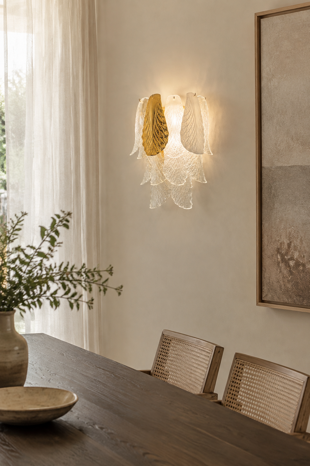 
Velipetal Ceramic and Glass Wall Sconce