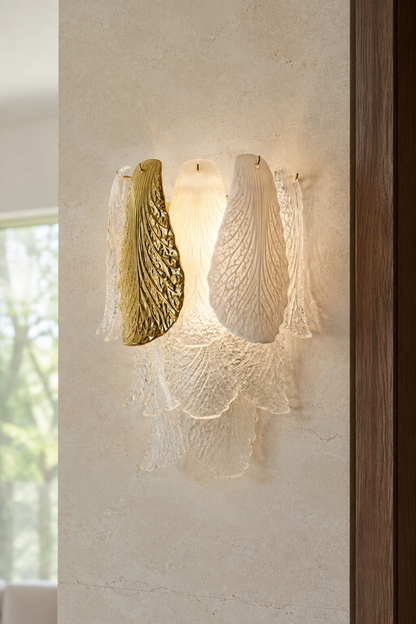 Velipetal Ceramic and Glass Wall Sconce