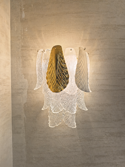 Velipetal Ceramic and Glass Wall Sconce